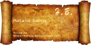 Hatala Barna névjegykártya